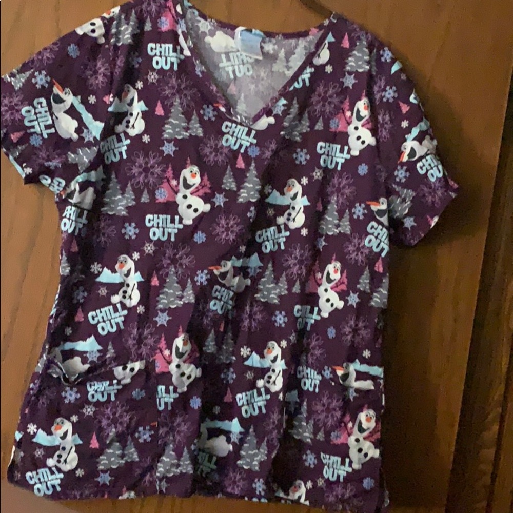Frozen themed scrub top